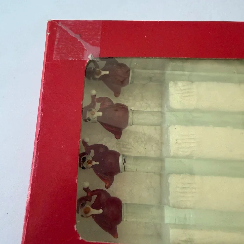 Drulane Designs Towle Santa Claus Glass Drink Stirrers Swizzle Sticks Set of 4